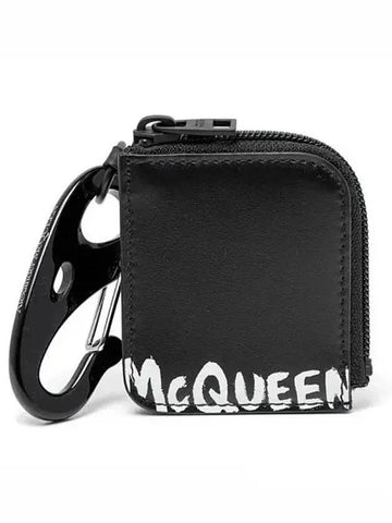 logo coin purse black - ALEXANDER MCQUEEN - BALAAN.