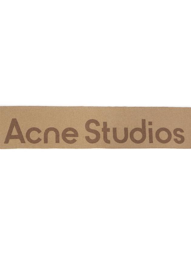 Jacquard Logo Two Tone Wool Muffler Brown - ACNE STUDIOS - BALAAN 8