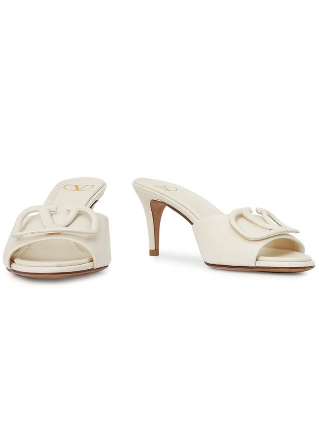 V Logo Sandals Heels White - VALENTINO - BALAAN 4