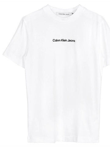 White monologo t shirt J20J221065 YAF - CALVIN KLEIN - BALAAN 1