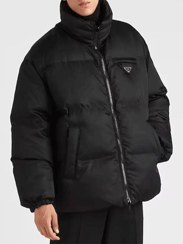 Medium-Length Re-Nylon Reversible Down Padded Jacket Black - PRADA - BALAAN 3