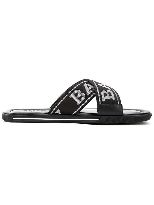Logo Bonk Slippers Black - BALLY - BALAAN 1