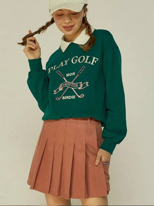 Warm Pocket Pleats Peach Brushed Pocket Pleated Skirt PINK - MONBIRDIE GOLF - BALAAN 1