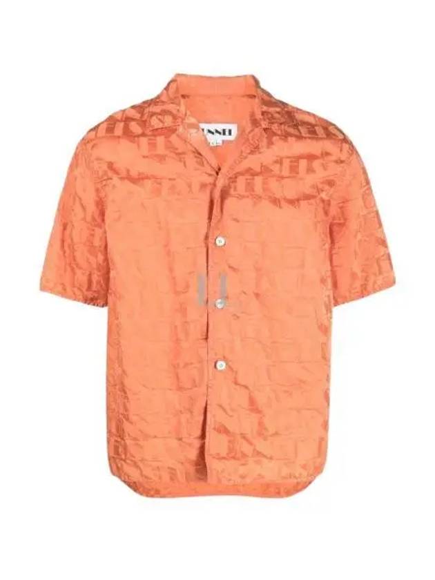 Monogram Logo Jacquard Short Sleeve Shirt Orange - SUNNEI - BALAAN 2