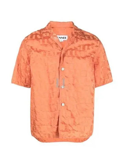 Monogram Logo Jacquard Short Sleeve Shirt Orange - SUNNEI - BALAAN 2