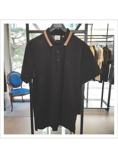 Striped Cotton Polo Shirt Black - BURBERRY - BALAAN 2