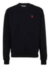 Small Heart Logo Sweatshirt Black - AMI - BALAAN 3