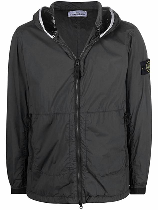 Wappen Patch Skin Touch Nylon Hooded Jacket Charcoal - STONE ISLAND - BALAAN 2