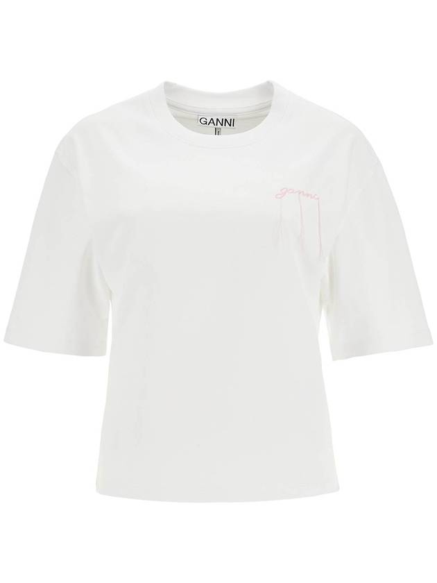 Heavy Cotton Short Sleeve T-Shirt White - GANNI - BALAAN 2