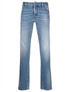 Men's Maple Logo Leather Patch Denim Jeans - DSQUARED2 - BALAAN.