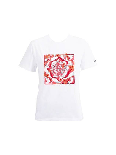 Sequence Cotton Short Sleeve T-Shirt White - MONCLER - BALAAN 1