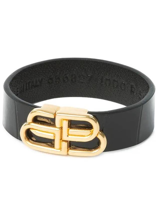 BB Thin Leather Bracelet Black - BALENCIAGA - BALAAN 5