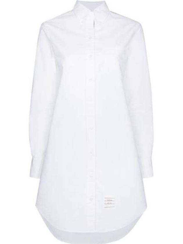 Women's Oxford Classic Shirt Midi Dress White - THOM BROWNE - BALAAN 3