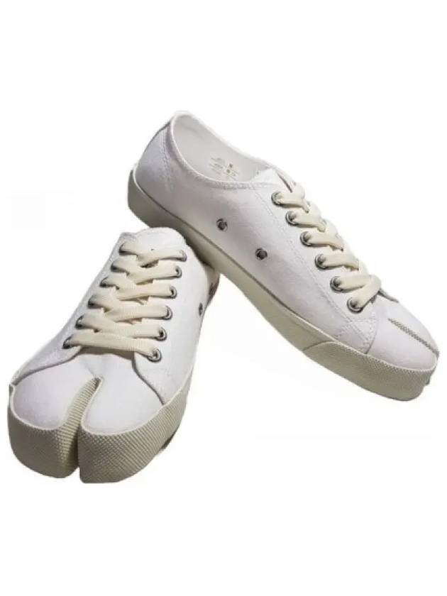 Tabi Canvas Low Top Sneakers White - MAISON MARGIELA - BALAAN 3