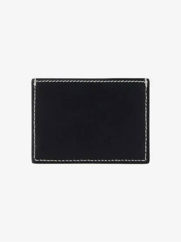 Stitched Vacchetta Card Wallet Navy - THOM BROWNE - BALAAN 3