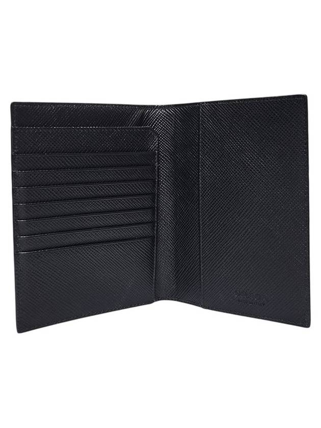 2MV412 Black Saffiano Silver Triangular Logo Passport Wallet - PRADA - BALAAN 8