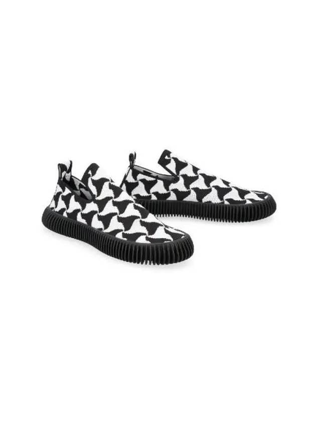 Ripple Triangle Pattern Slip-Ons Black White - BOTTEGA VENETA - BALAAN 4