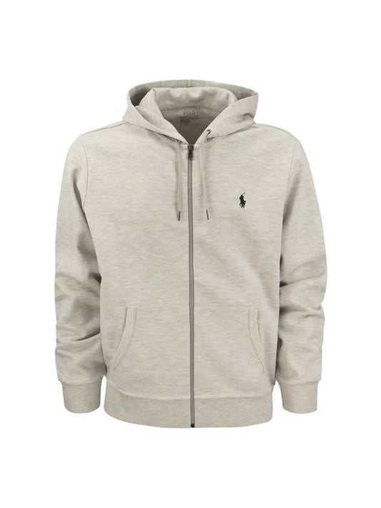 Embroidered Logo Zip Up Hoodie Grey - POLO RALPH LAUREN - BALAAN 1