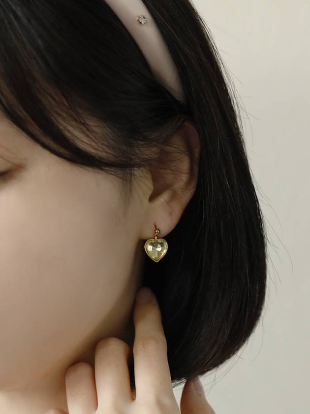 Volume Cubic Heart Earring Gold - SOSOO - BALAAN 3