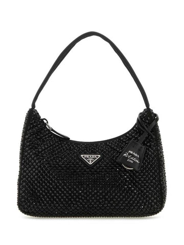 Crystal-embellished satin mini bag - PRADA - BALAAN 1