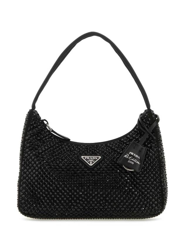 Crystal Satin Mini Bag Black - PRADA - BALAAN 1