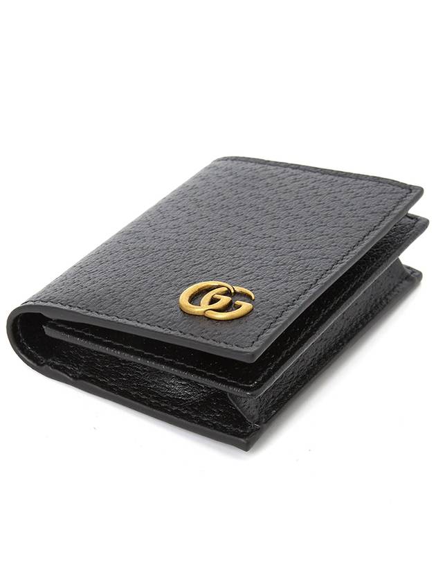 GG Marmont Leather Card Wallet Black - GUCCI - BALAAN 4