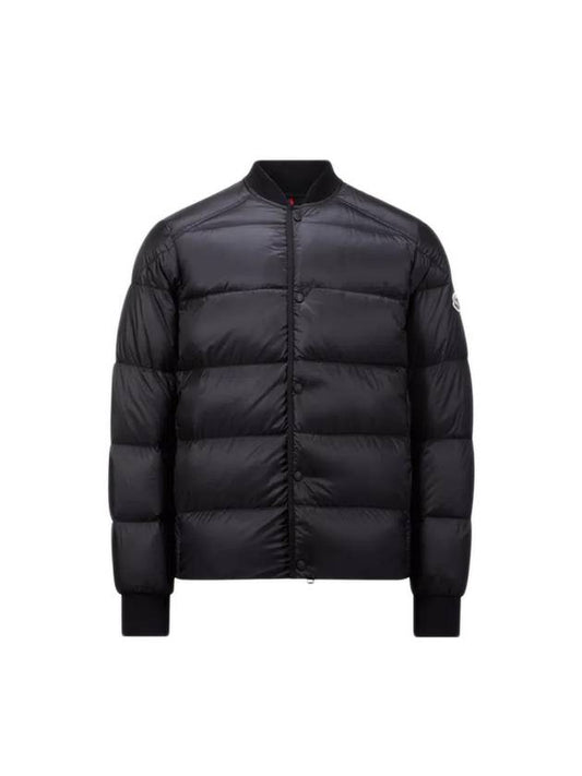 Bazena logo patch black padded jumper 1A00097 5967G 999 - MONCLER - BALAAN 1