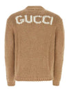 Intarsia Knit Wool Cardigan Camel Ivory - GUCCI - BALAAN 3