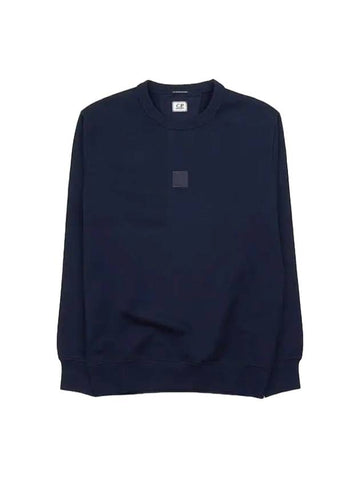 Logo Patch Cotton Sweatshirt Navy - CP COMPANY - BALAAN 1