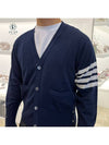 Men's Diagonal Classic Cashmere Cardigan Navy - THOM BROWNE - BALAAN 2