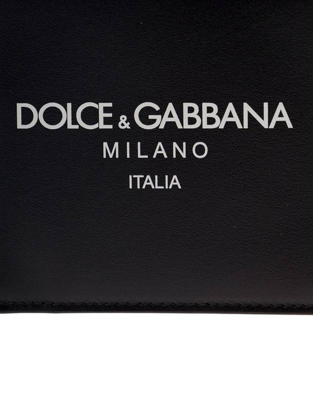 Logo Print Leather Wallet Black - DOLCE&GABBANA - BALAAN 5