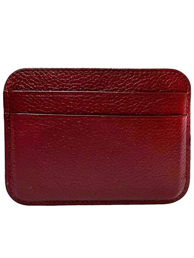 Women s 593812 Lettering Logo Burgundy Color Card Wallet - BALENCIAGA - BALAAN 3