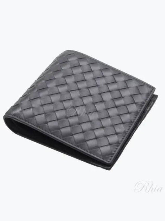 Intrecciato Weaving Half Wallet Dark Grey - BOTTEGA VENETA - BALAAN 2