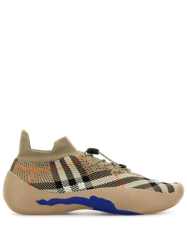 Check Knit Neptune Low Top Sneakers Sand - BURBERRY - BALAAN 2