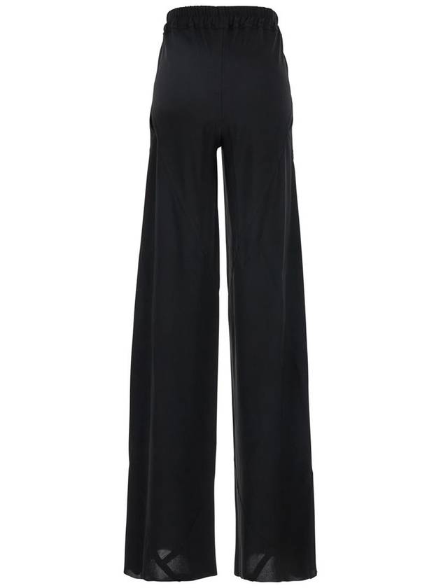 Black Wide Leg Pants In Tech Fabric Woman - RICK OWENS - BALAAN 2