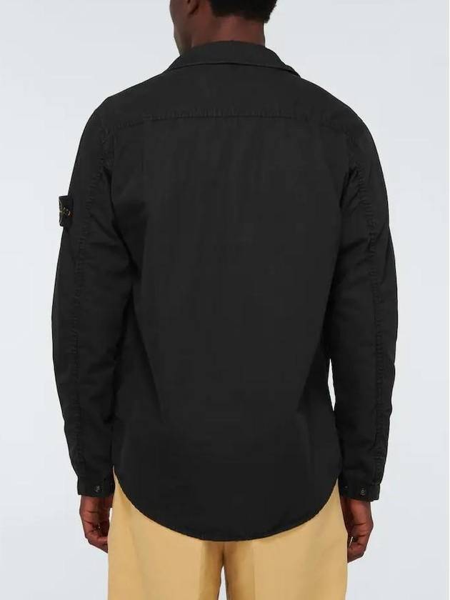 Men's Wappen Two Pocket Overfit Long Sleeve Shirt Black - STONE ISLAND - BALAAN.