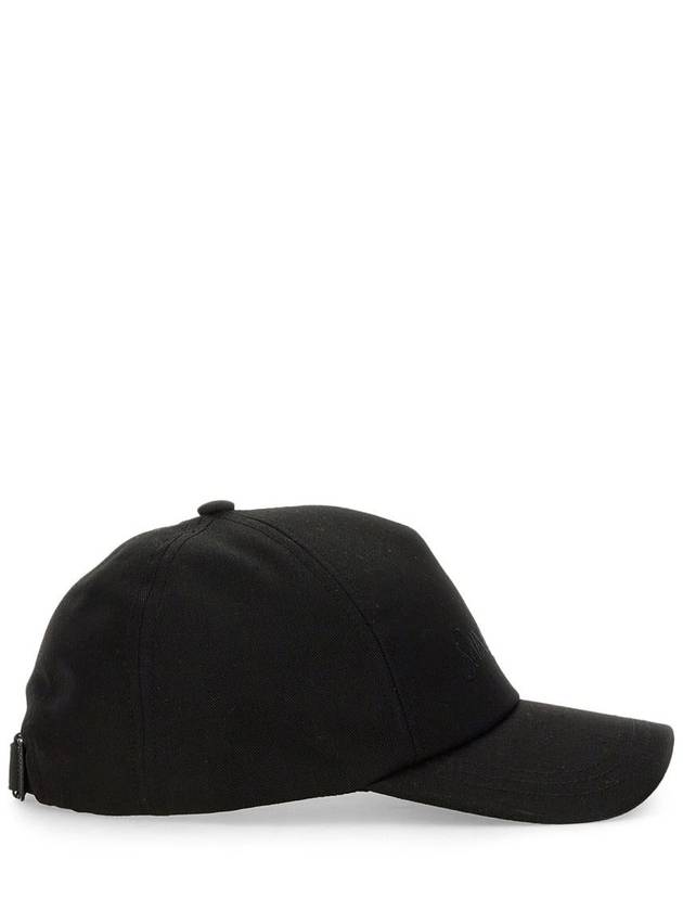 Embroidered Logo Gabardine Weave Cotton Ball Cap Black - SAINT LAURENT - BALAAN 3