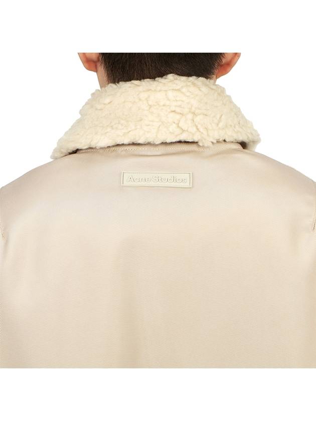 Shearling Collar Bomber Jacket Beige - ACNE STUDIOS - BALAAN 9