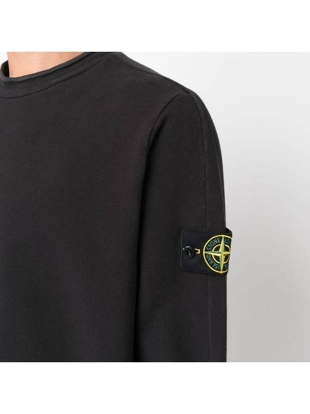 Wappen Patch Crew Neck Cotton Sweatshirt Black - STONE ISLAND - BALAAN 3