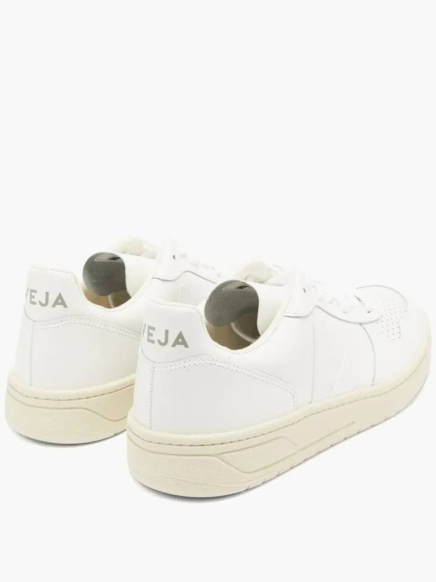 V 10 V Logo Smooth Leather Sneakers White - VEJA - BALAAN 4