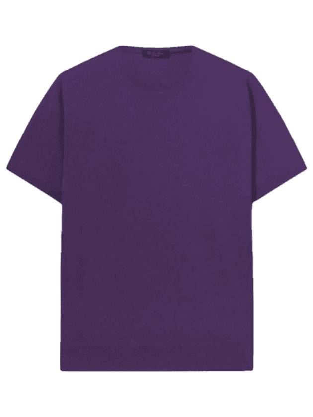 Men's Girocolo Short Sleeve T-Shirt Violet - LORO PIANA - BALAAN 1