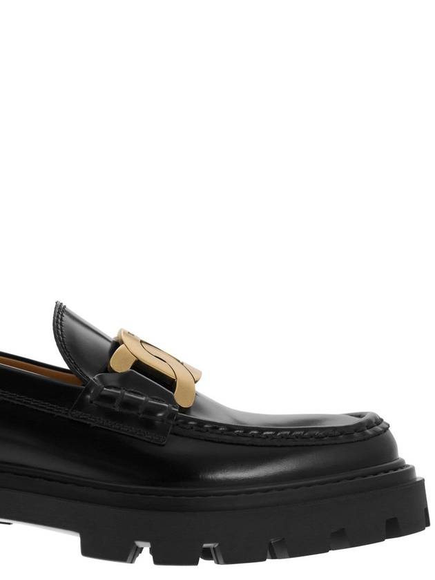 Women's Kate Metal Chain Leather Loafers Black - TOD'S - BALAAN 7