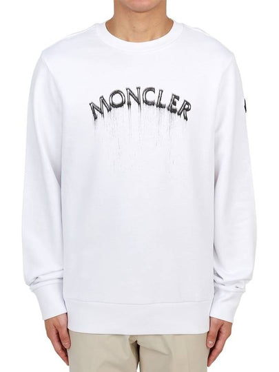 Logo Print Faded Effect Sweatshirt White - MONCLER - BALAAN 2