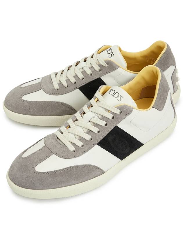 Leather Suede Low Top Sneakers - TOD'S - BALAAN 3