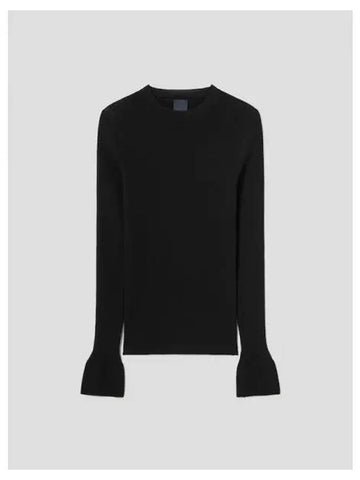 Cuff Patch Ribbed Pullover Knit Black Domestic Product GM0024061315565 - JUUN.J - BALAAN 1