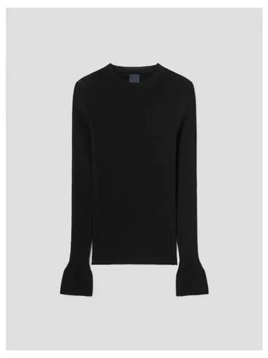 Cuff Patch Ribbed Pullover Knit Black Domestic Product GM0024061315565 - JUUN.J - BALAAN 1