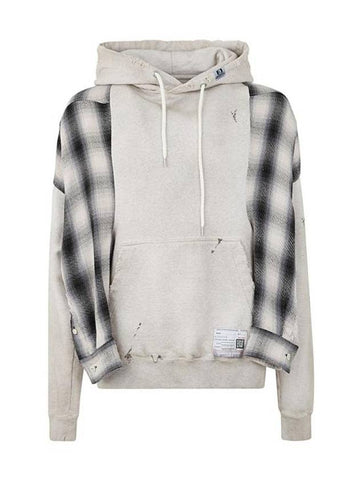 Destroyed Check Hoodie Grey - MAISON MIHARA YASUHIRO - BALAAN 1