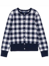 Kids Check Pattern Cardigan Navy 862045 004 - POLO RALPH LAUREN - BALAAN 1