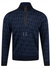 Nate JL Micro Bridge Jacquard Knit Top Navy Melange - J.LINDEBERG - BALAAN 2