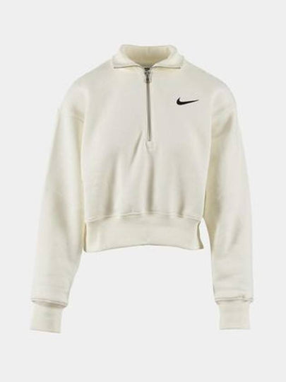 NSW Phoenix Fleece Half Zip Crop Sweatshirt White - NIKE - BALAAN 2